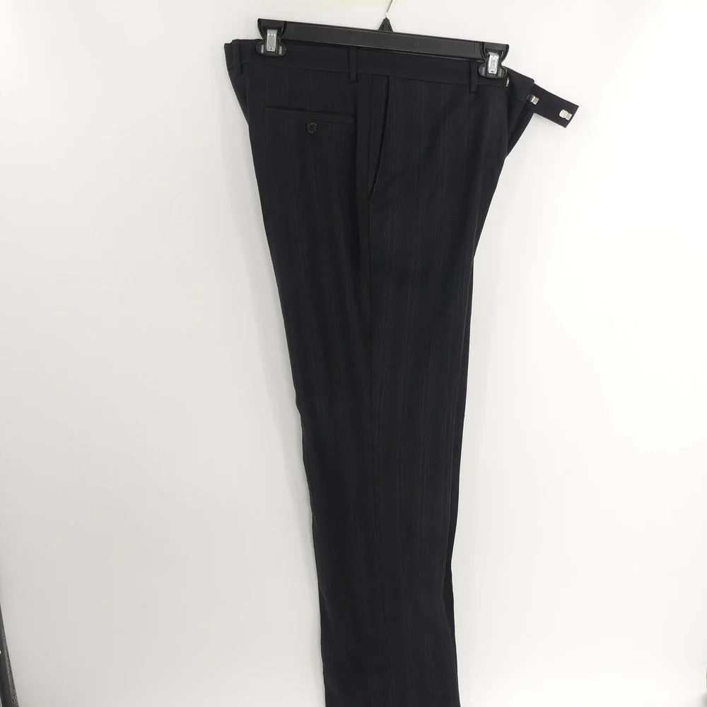 Ted Baker London 2-Piece Suit‎ Black Blue Stripe Wool Men's 42L 36x35